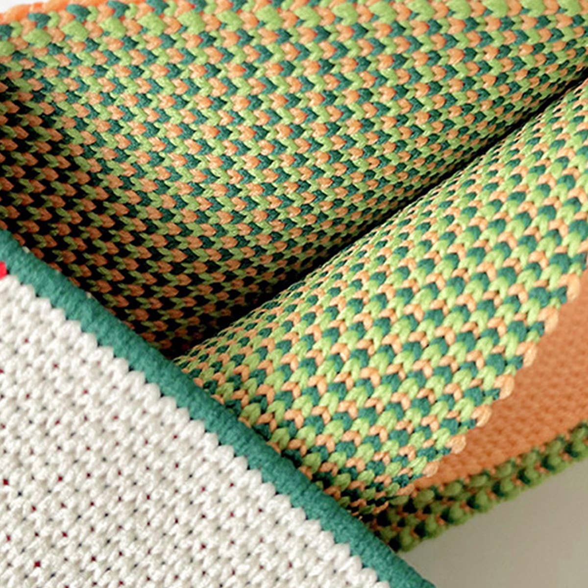 ACCITY - Wholesale Tote Bag - Women's - PINK AND GREEN CHECKERBOARD KNIT TOTE BAG_CWAB23943