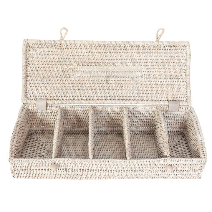 Artifacts Trading Company - Wholesale Kitchen Storage/Organizer - Rattan 5-Section Tea Box with Lid – Tea Organizer10