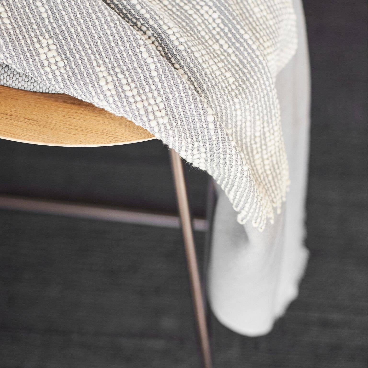 Variously - Wholesale Throw Blanket - Flo Grey Handloom Merino Modern Artisanal Throw5