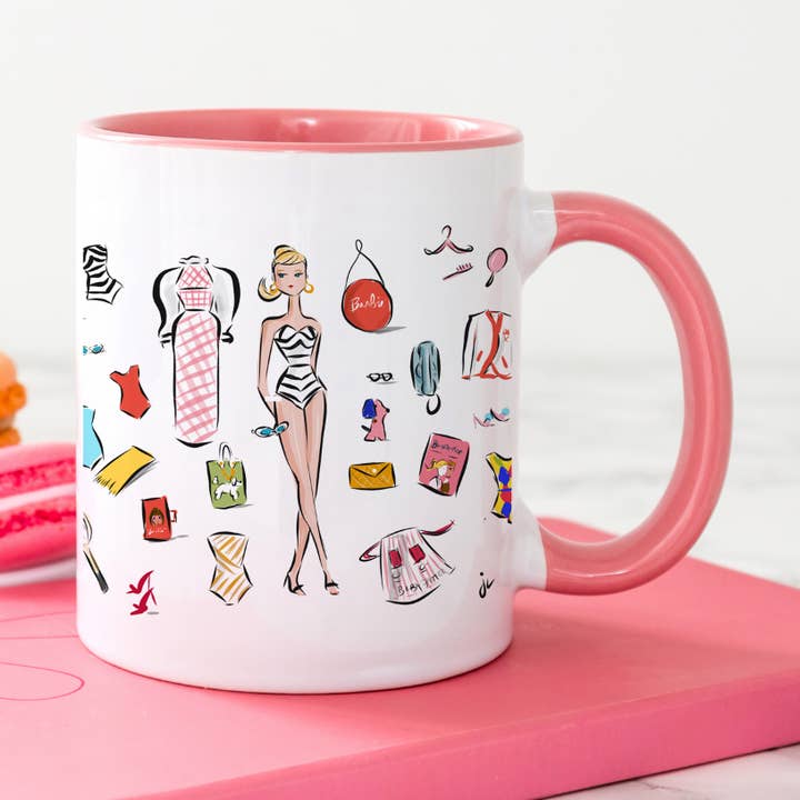 Barbie Love - mug, travel mug tote & cosmetic pouch (sold separately - choose from dropdown) for wholesale by Jennifer Vallez