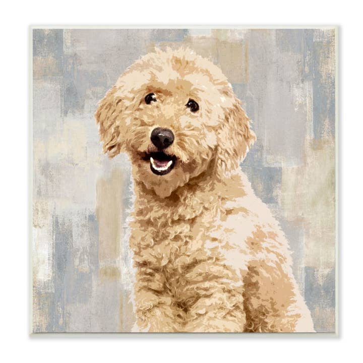 Smiling Labradoodle Dog Wall Plaque Art for wholesale by Stupell Industries
