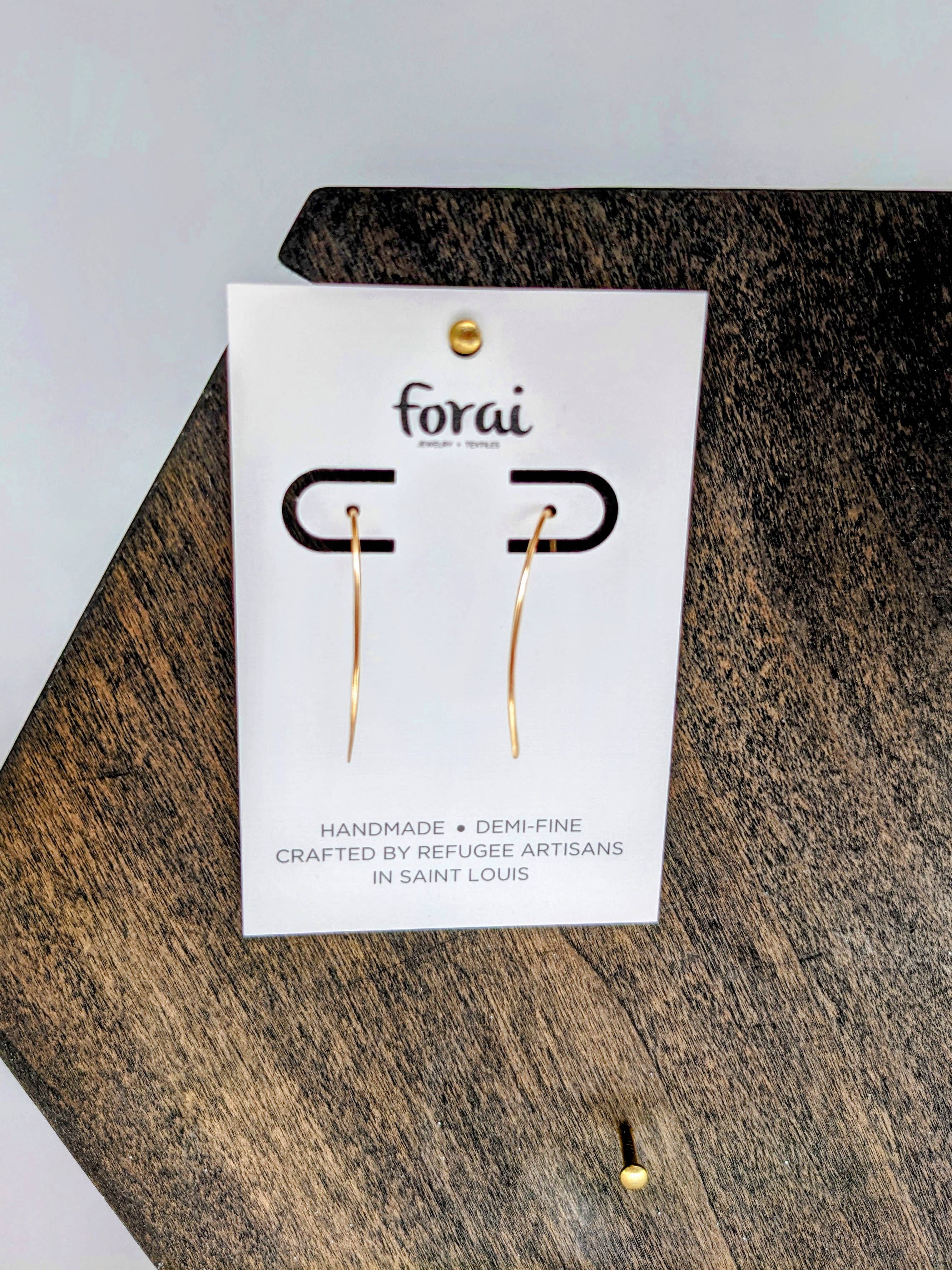 Forai - Wholesale Hoop Earrings - Qasioun Minimalist Mini-Threader Earrings in 14k Gold Fill2