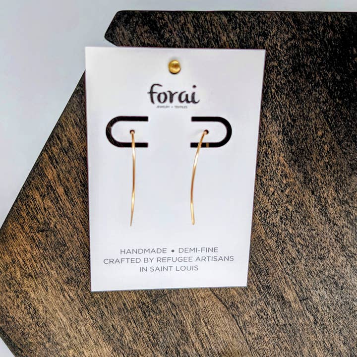 Forai - Wholesale Hoop Earrings - Qasioun Minimalist Mini-Threader Earrings in 14k Gold Fill2