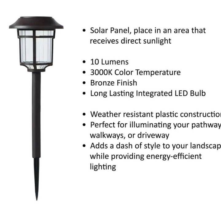 OutdoorSolarOutlet - Wholesale Outdoor/Lawn Light - SmartYard High End Solar Bronze LED Path Light 10 Lumens (6-Pack)3