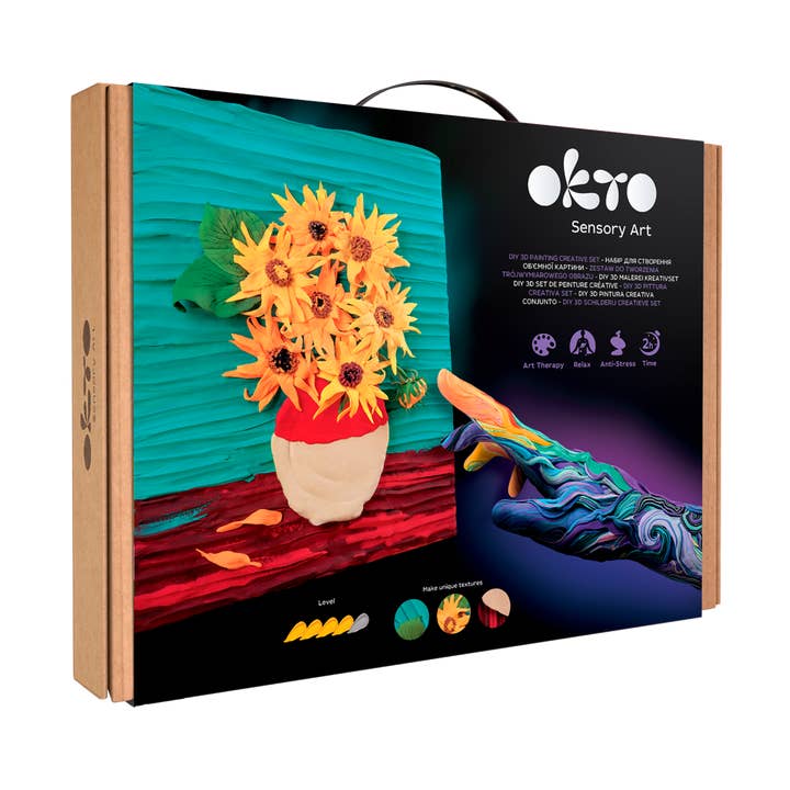 Fainotoys - Wholesale DIY Craft Kit - Kids - OKTO Sensory Art 3D Painting “Sunflowers”0