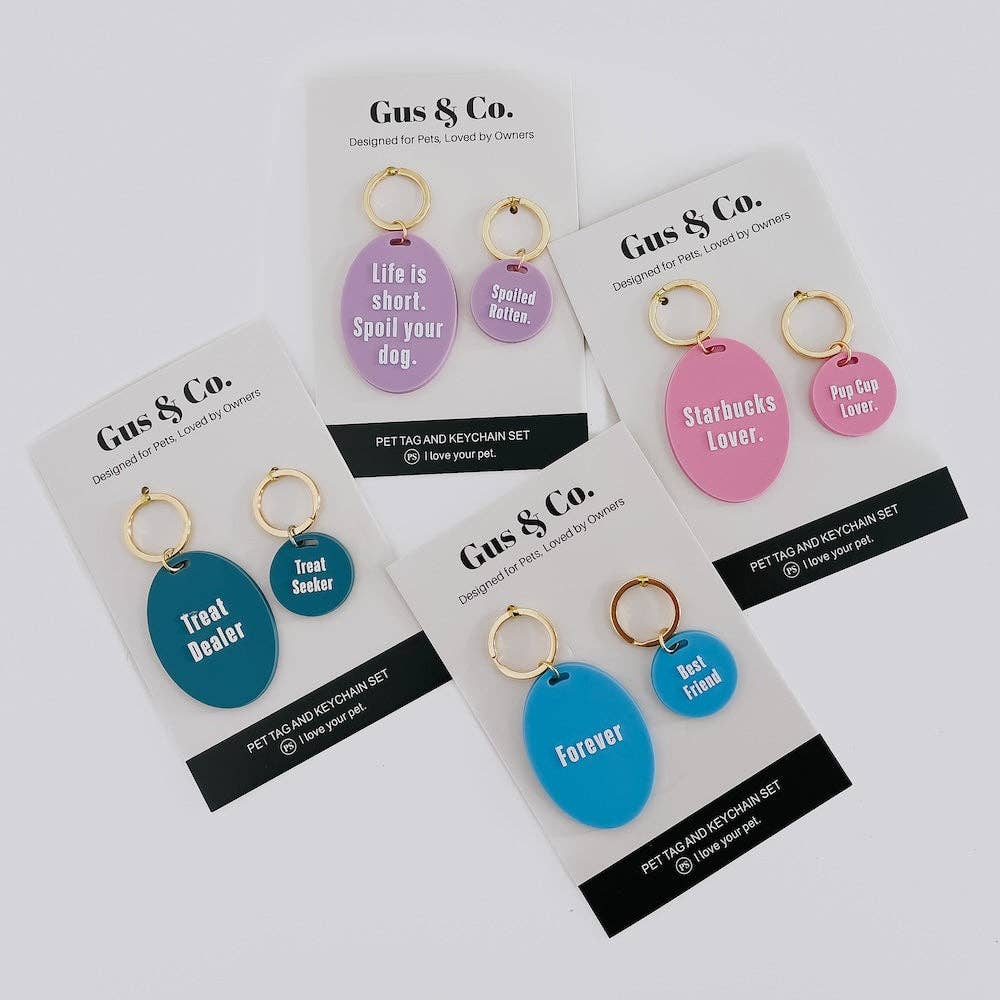 Pretty Simple - Wholesale Pet Identification Tag - Cat/Dog - Gus & Co - Dog Tag and Keychain Set Wholesale13