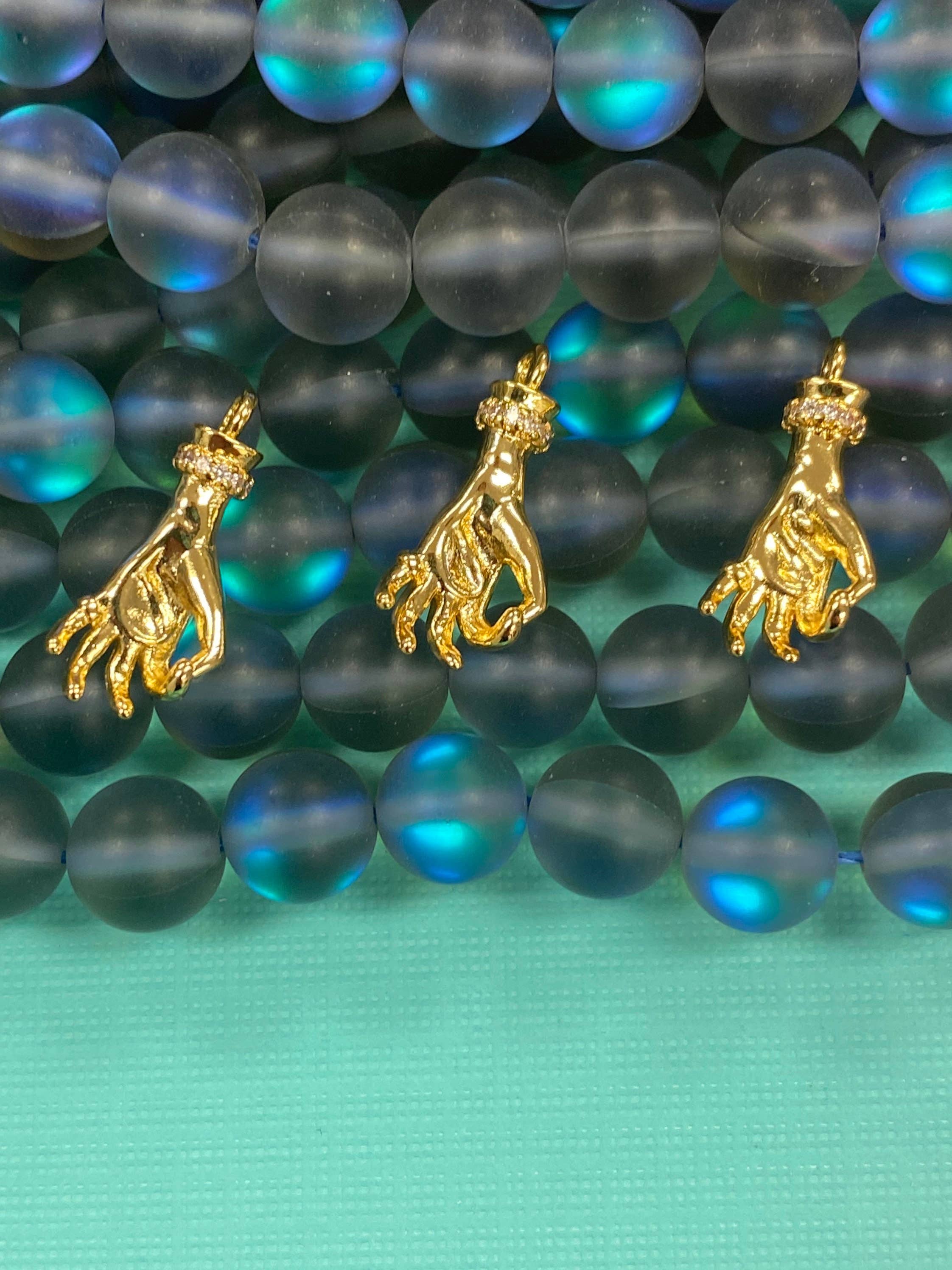 The Bead Bazaar - Wholesale Individual Charm/Pendant - F-You Hand Symbol Charm, I Love You Hand Gesture, Hand Gold6