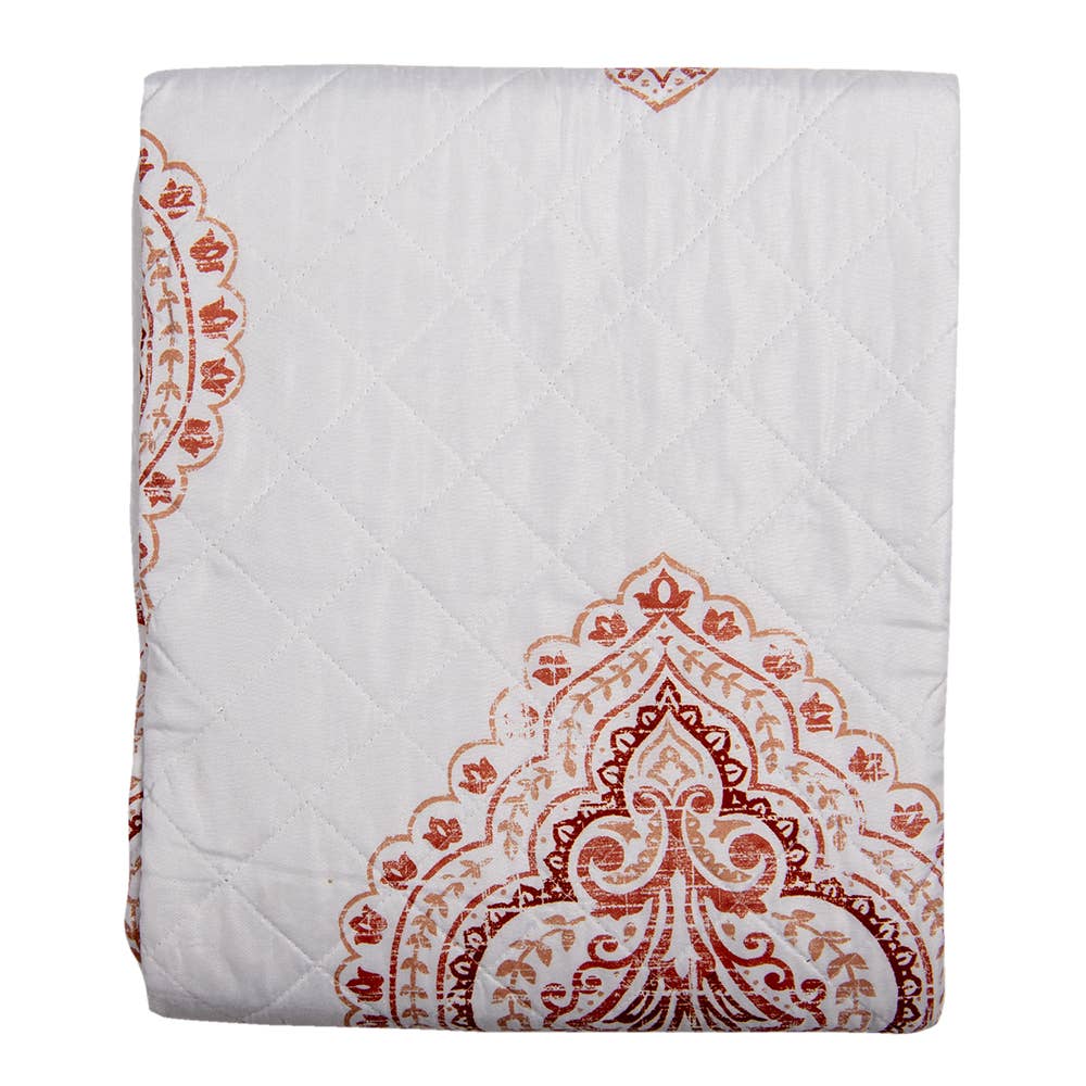 Clayre & Eef - Wholesale Bedding Blanket - Q194.061 Bedspread 2-persoons White Red Cotton Polyester0