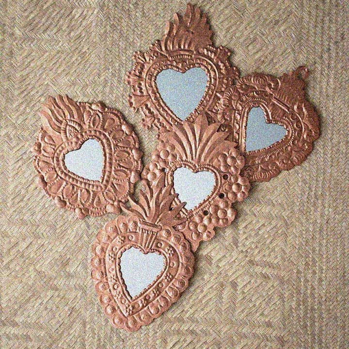 P.I.Project America - Wholesale Ornament Set - Sacred Heart Mexican Milagro Tin Ornament