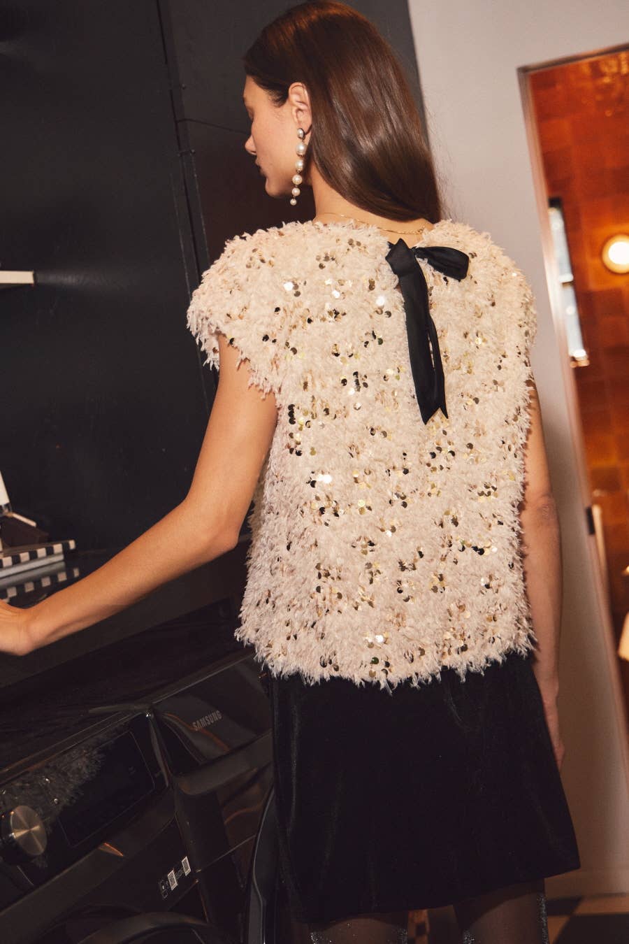 Oddi – Engroshandel Nederdel - Dame – Velvet Mini Nederdel4