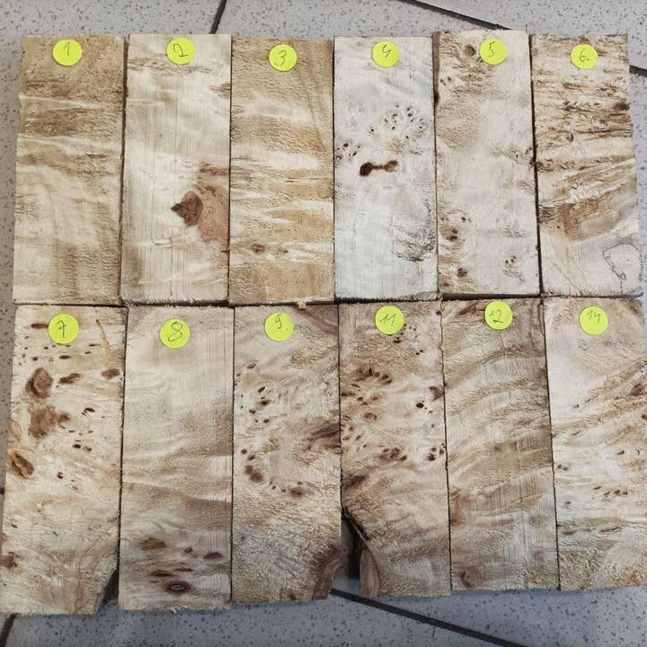 Escalas de Faca em Madeira de Álamo Mosqueado & Bloco #2 por atacado de Prut63683