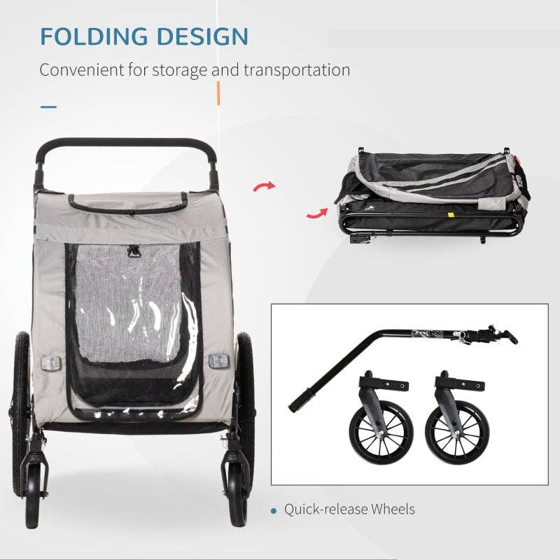 Furr-Baby Gifts - Wholesale Pet Carrier - Cat/Dog - 2-In-1 Pet Bike Trailer Stroller4