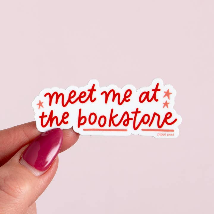 Meet Me At The Bookstore Decal Sticker for wholesale by Pippi Post