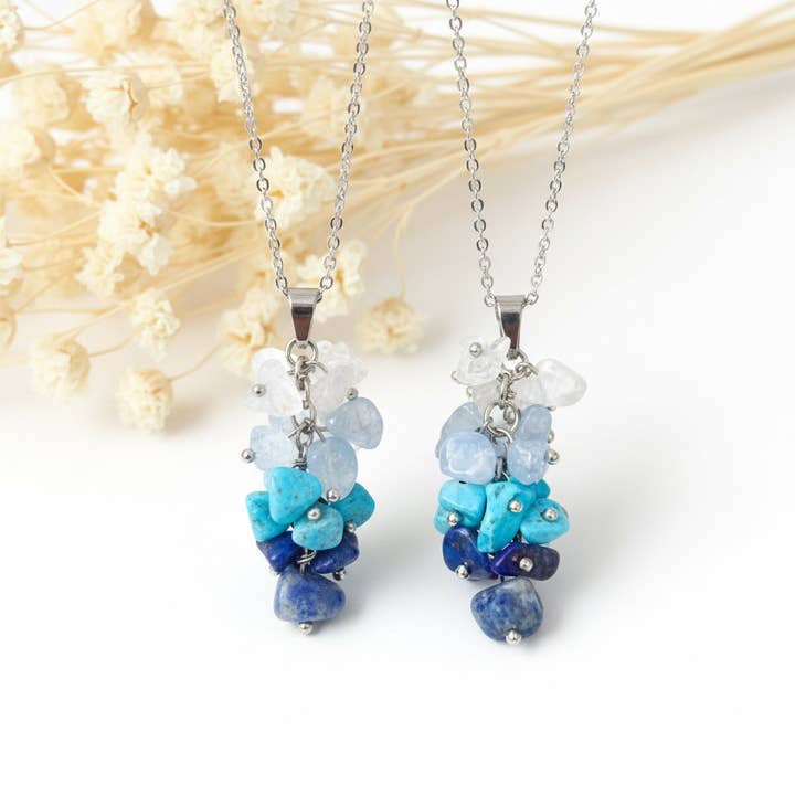 Collier Pierre Lapis-lazuli, Turquoise et Quartz Cristal pour la vente par Produtos Namasté