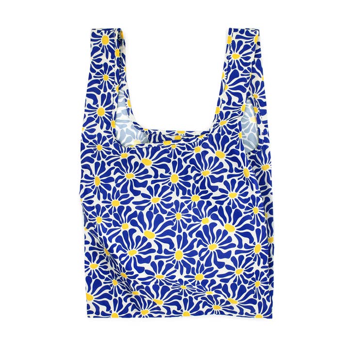 Kind Bag Reusable Bag Medium Abstract Flowers Blue for wholesale by Until Pty Ltd