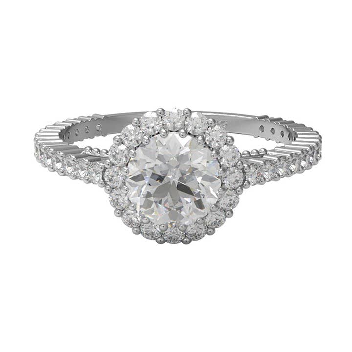 Anillo de boda de moissanita redonda de 1,32 quilates en plata de ley 925 para venta al por mayor de Star Joya