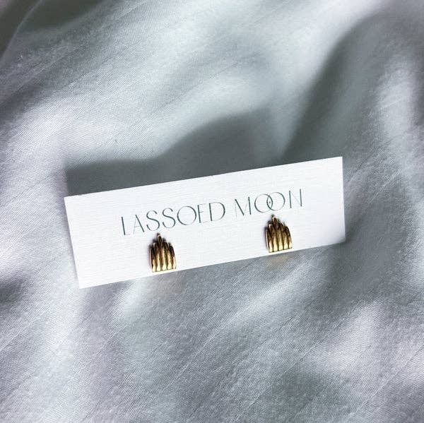 Lassoed Moon - Wholesale Stud/Post Earrings - Gold Art Deco Architecture Studs4