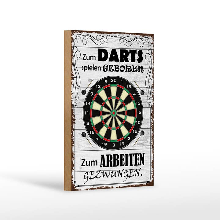 Sinal de madeira que diz 12x18cm para jogar dardos nasce por atacado de Femer