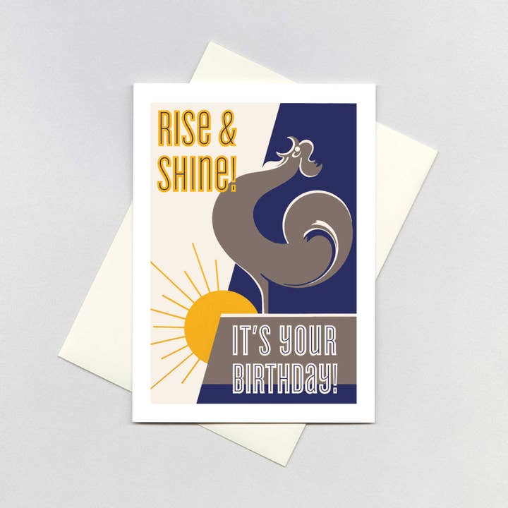 Rooster Crowing - Fødselsdagskort for engroshandel hos Laughing Elephant