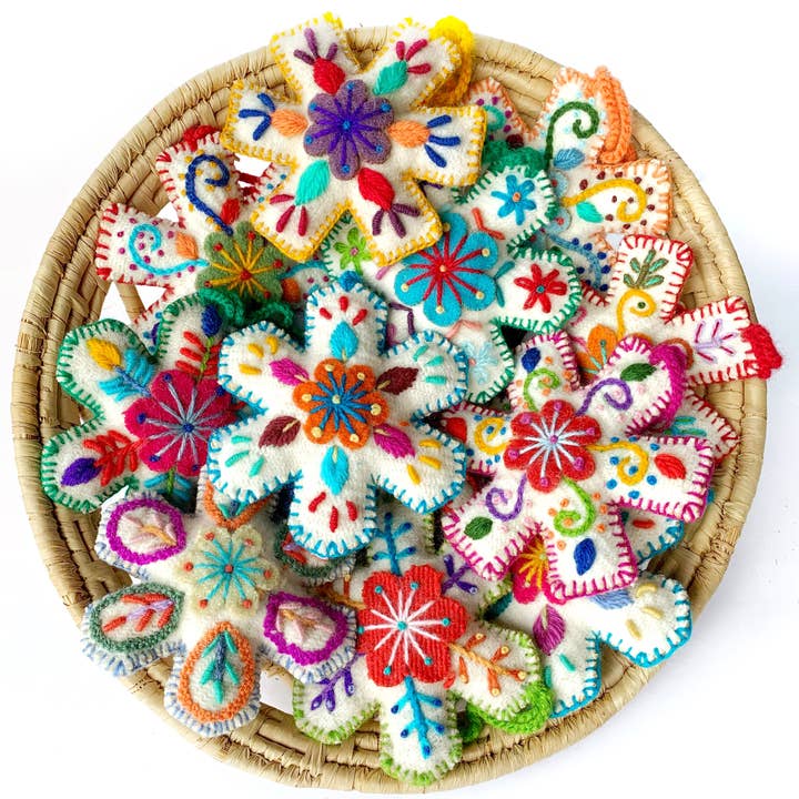 Ornaments 4 Orphans - Wholesale Ornament Set - Snowflake Embroidered Christmas Ornament Variety 12 Pack