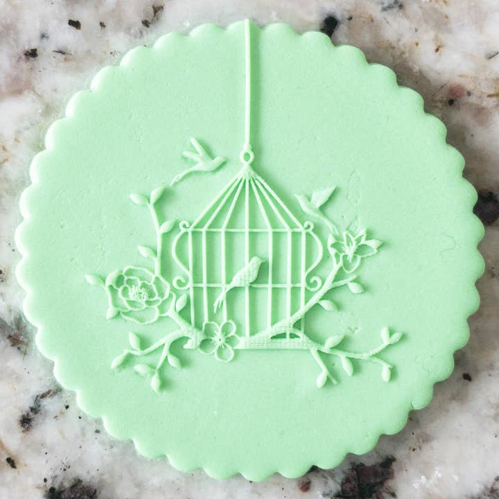Birdcage POPup Embosser Cookie Biscuit Stamp for wholesale by Cut Bake Stamp