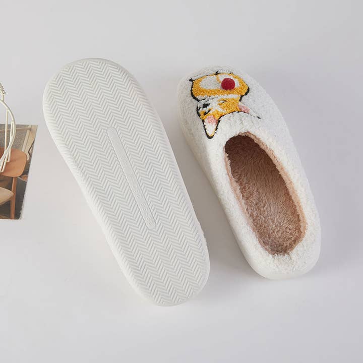 Sensibling Corp. - Wholesale Slippers - Women's - 6Pairs - Corgi Cozy Fleece Home Indoor Floor Slippers1