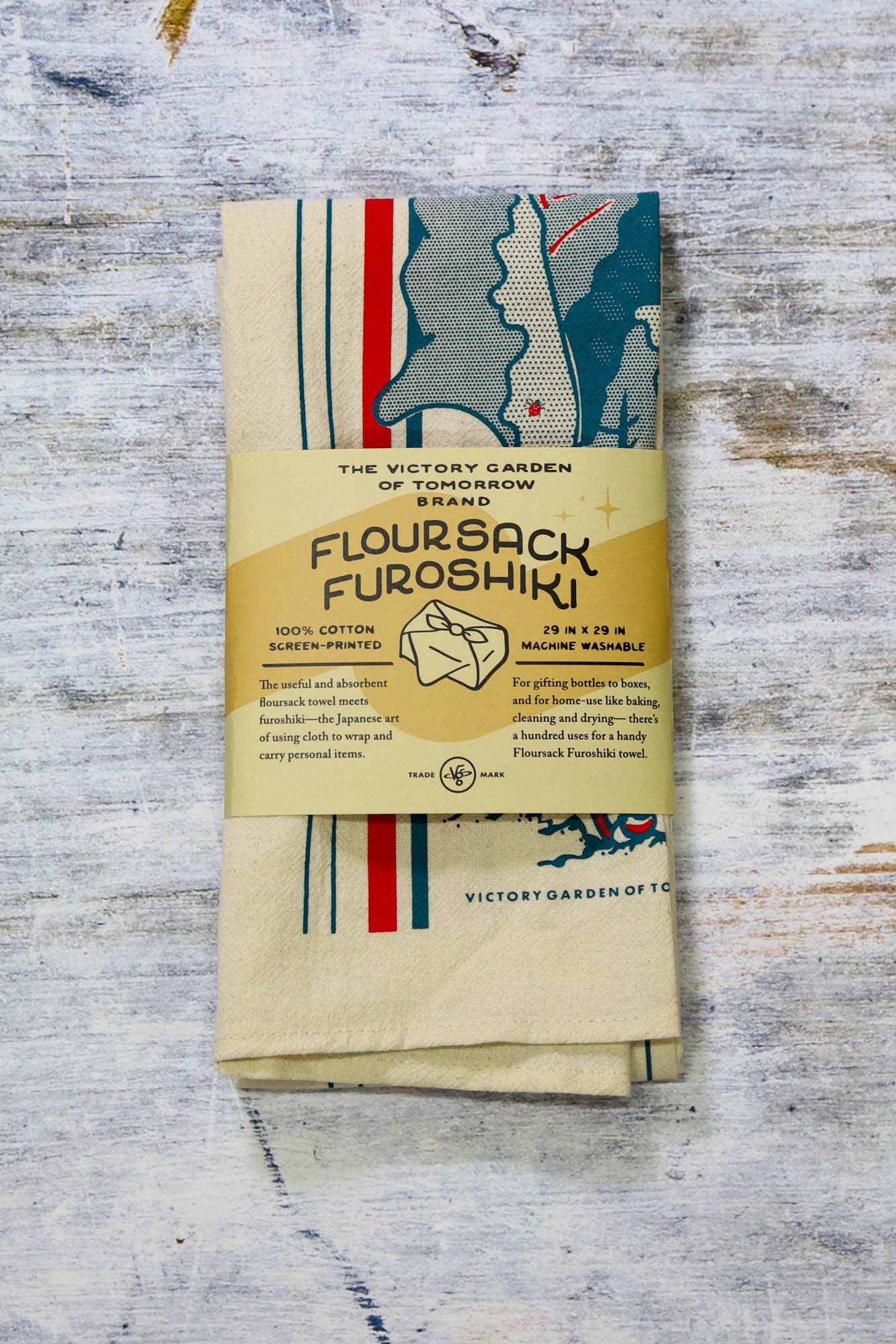 Wirtheim Poster Arts LLC - Wholesale Tea Towel - Summer Swiss Chard & Kale - Floursack Furoshiki Towel3