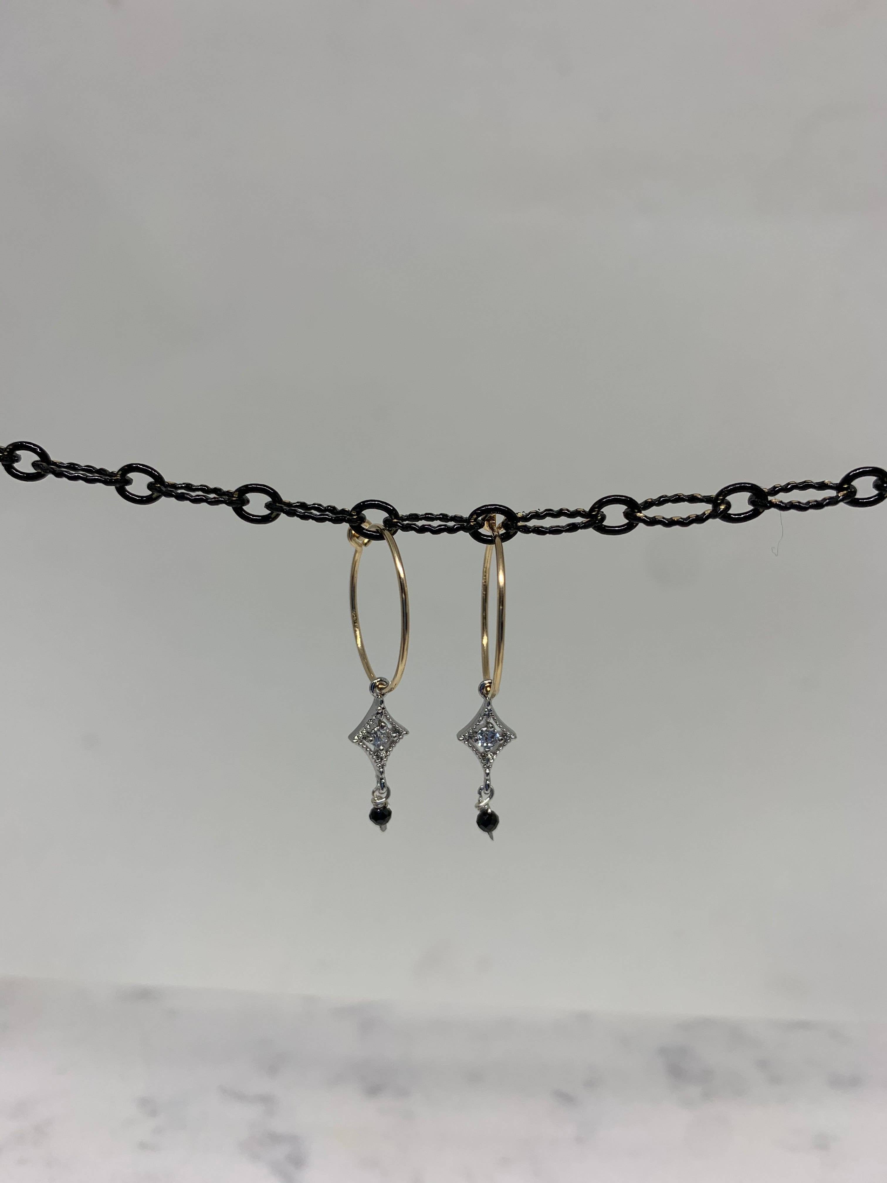 BMR - Wholesale Dangle Earrings - Small Gold Hoop With Assorted Tiny Charms10