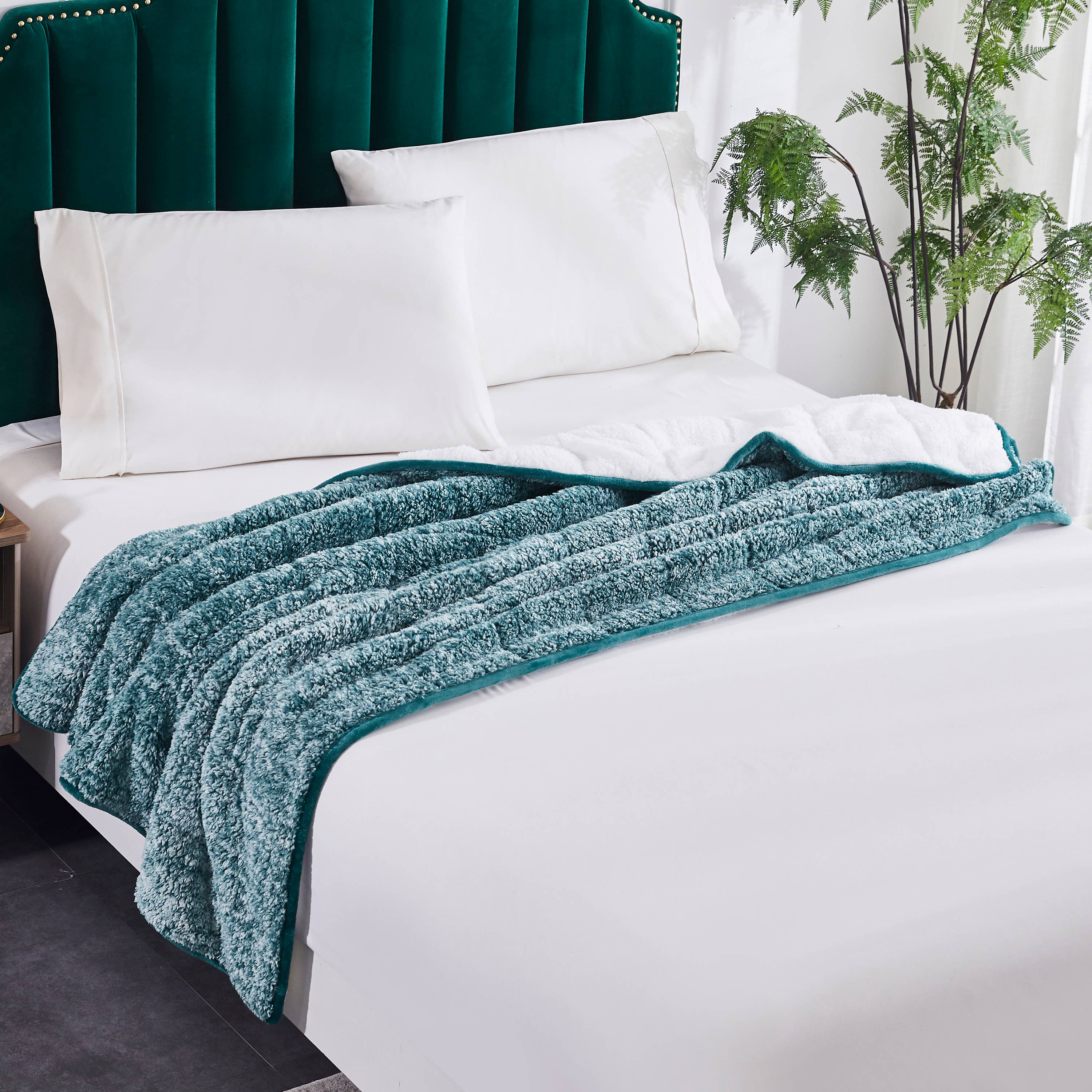 Sutton Home Fashions LLC – Manta para sofá por atacado – Cobertor de lance ponderado Teddy Sherpa13