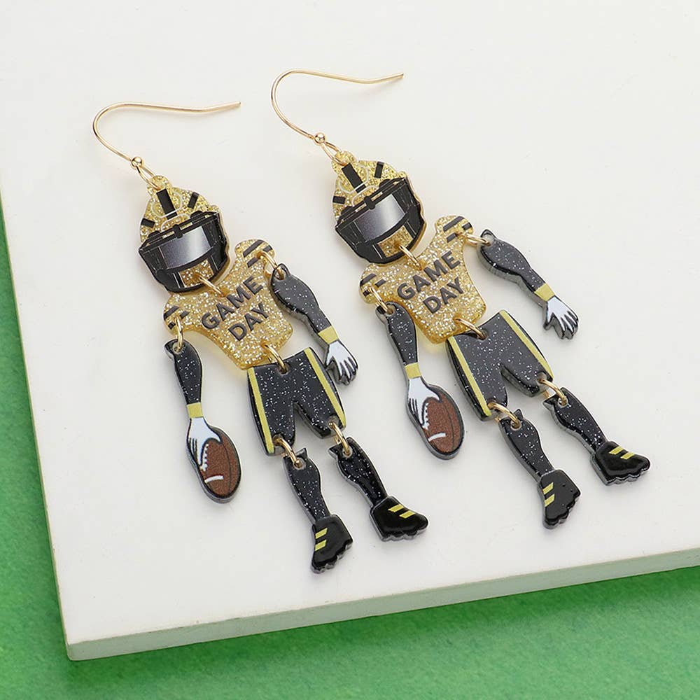 Sensibling Corp. – wholesale Dangle earrings – Resin GAME DAY Football Player Dangle Earrings16