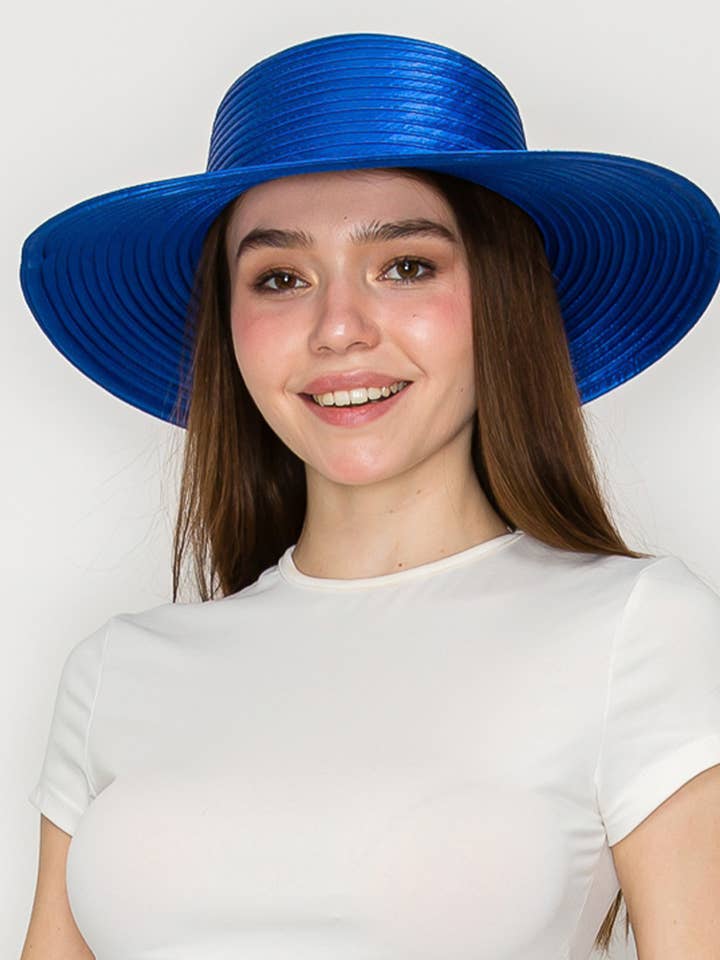 Vibrant Color Down Wide Brim Paper Braid Sun Hat for wholesale by SP Sophia Collection