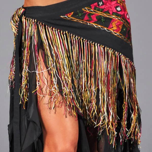 Bufanda de cadera de algodón bordado con espejo para venta al por mayor de Western Fashion