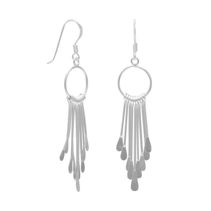 Silver Stars Collection – Brincos de argola por atacado – Open Circle com Brincos de 9 Barras