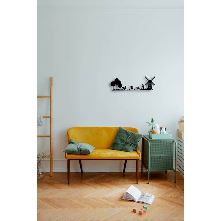 Der Bauer, seine Tiere und die Mühle für den Großhandel von Silhouest