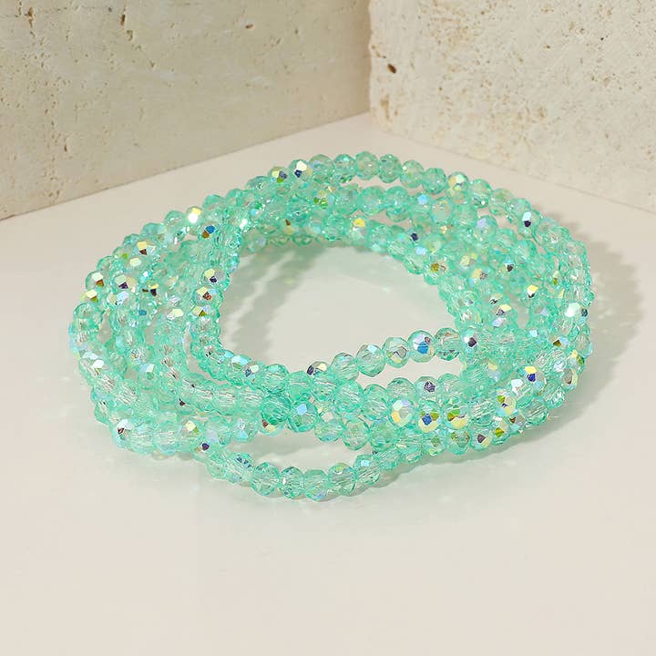 Sensibling Corp. - Wholesale Jewelry Set - 5PCS - Sparkling Faceted Beaded Stackable Stretch Multi Layered Bracelet31