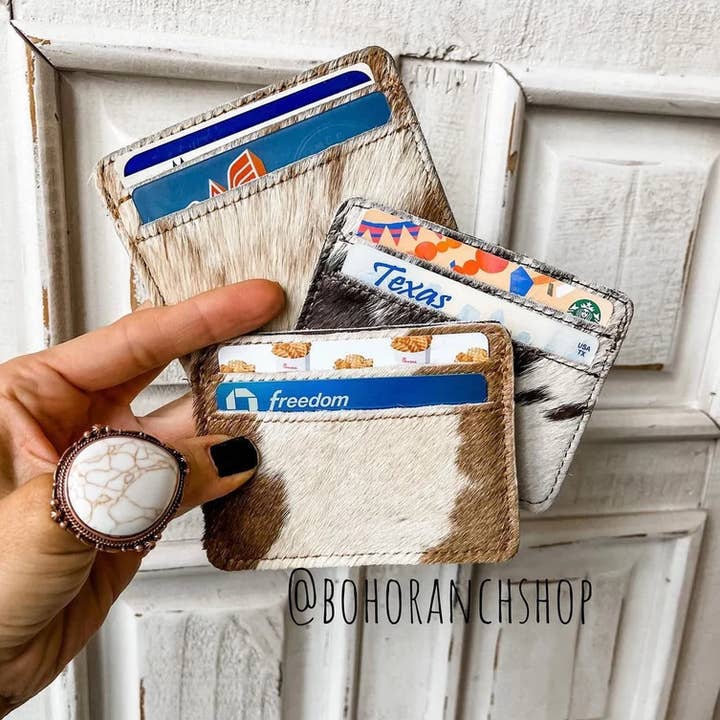 Boho Ranch Shop - Wholesale Card Holder - Women's - Western Cowhide Credit Card Holder - Money holder12