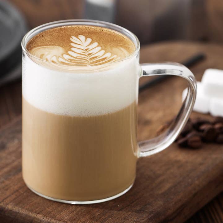 Set of 4 Glass Mugs, Modern Minimalist Espresso Shot Glasses for wholesale by Stone Lain