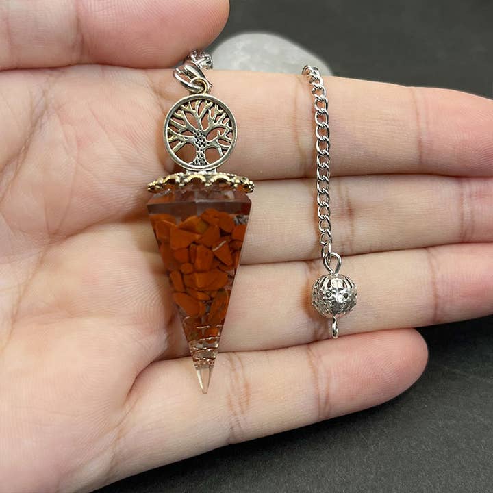 GemMeet – Pedra/cristal espiritual por atacado – Pêndulo de Quartzo Rosa da Árvore da Vida