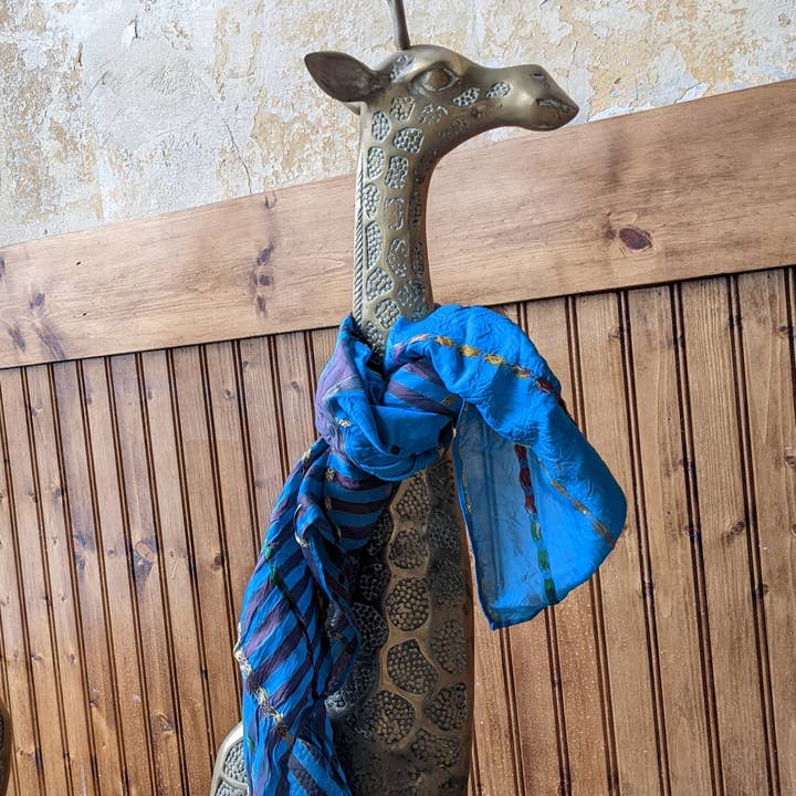 Upcycled Vintage Saree Silk Scarf for wholesale by Dekko Trading