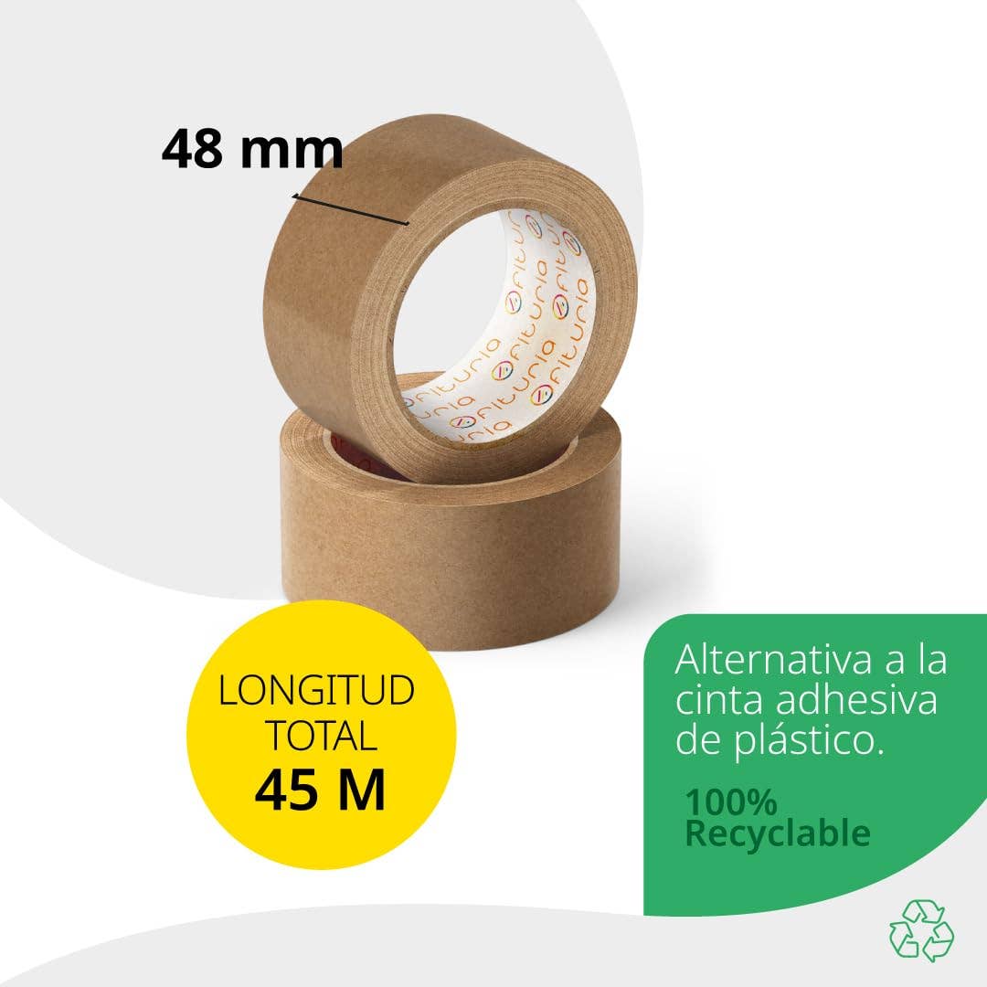 MEDEL OFFICE - Vendita all'ingrosso Nastri adesivi - Nastro adesivo ecologico in carta kraft per imballaggio e incorniciatura - 24 rotoli1
