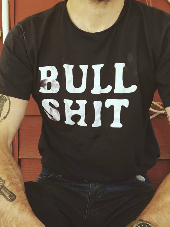 Bull Shit Men's Tee Black/White for wholesale by Bandit Brand