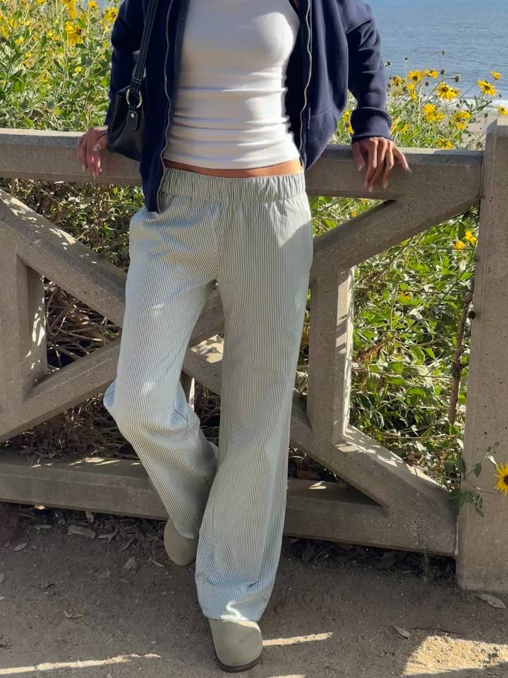 Harrison Boxer Stripe Pant in Green for wholesale by Recreational Habits