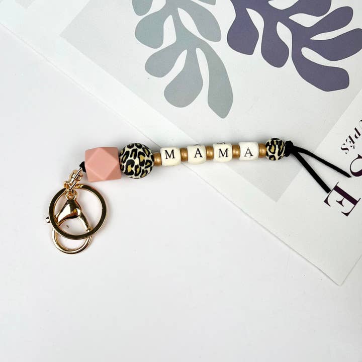 SoapElenGlen - Wholesale Keychain Bracelet - Silicone Bead Tassel Bracelet Keychain Set MAMA3