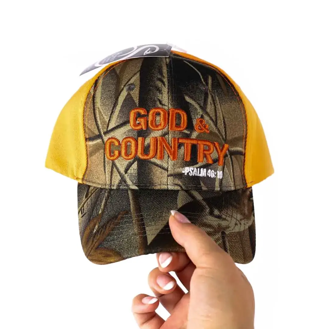 Swanson Christian Products - Vente Casquette de baseball – unisexe - Chapeau - Camo & Orange - God & Country3