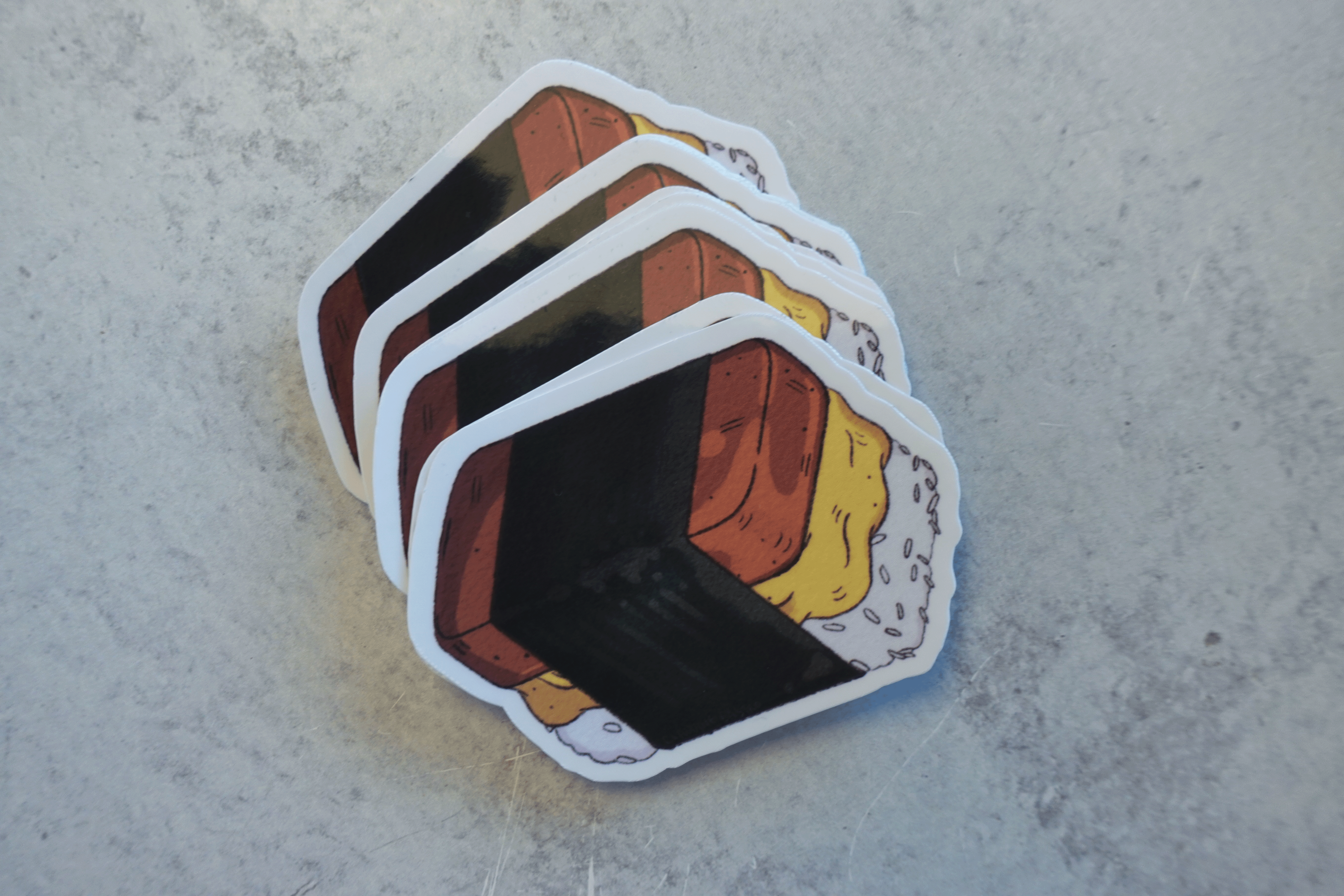 Claudine Castro Art – wholesale Sticker – Spam Musubi Sticker, Laptop Sticker, Hawaiian Food7