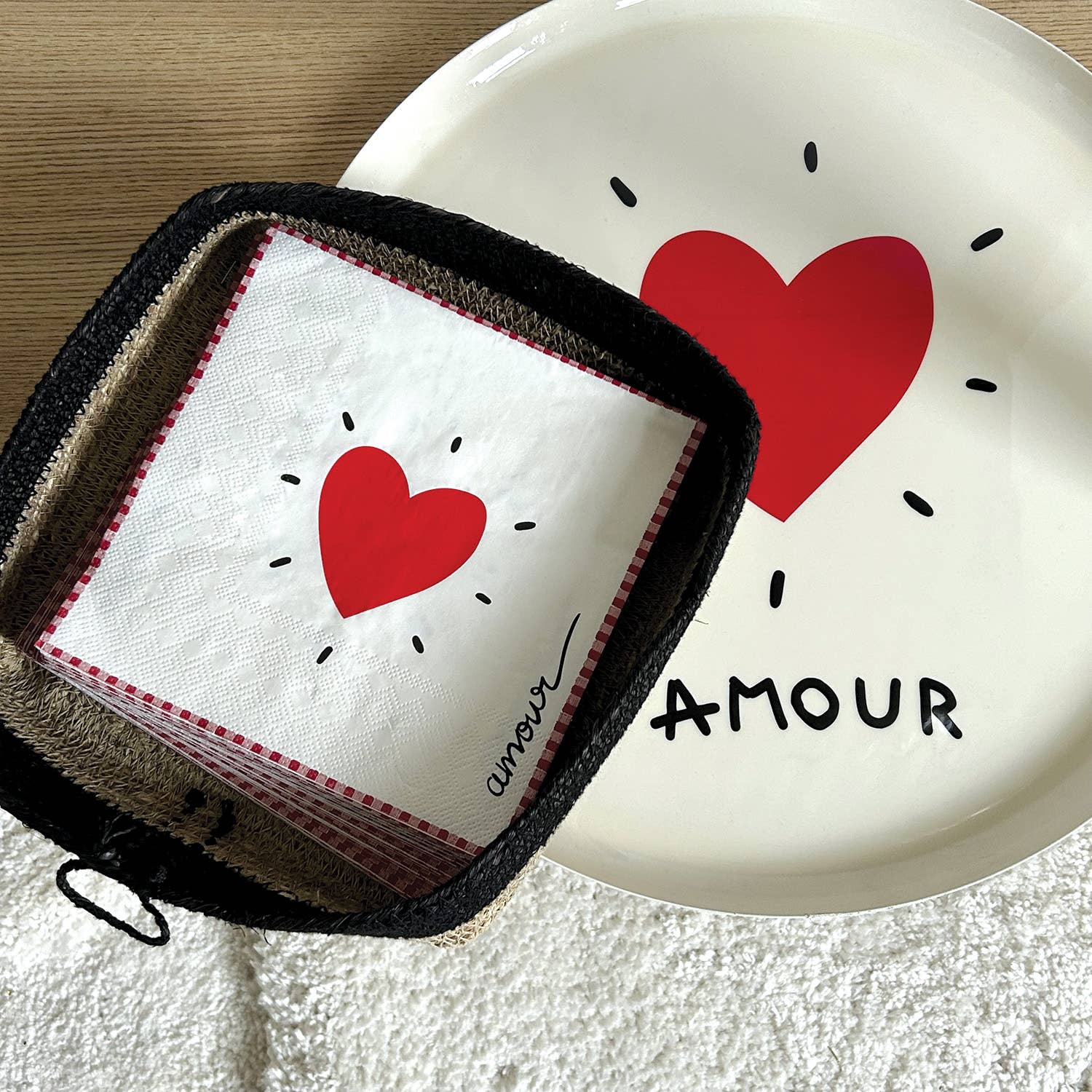 Opjet Paris - Wholesale Disposable Napkin - Red heart paper napkin x204