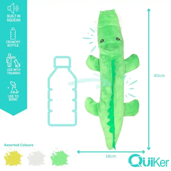Quiker Pet Products - Vendita all'ingrosso Peluche - Cani - Giocattolo per cani Bottle Crunch Creatures - Confezione da 3 pezzi Inner3