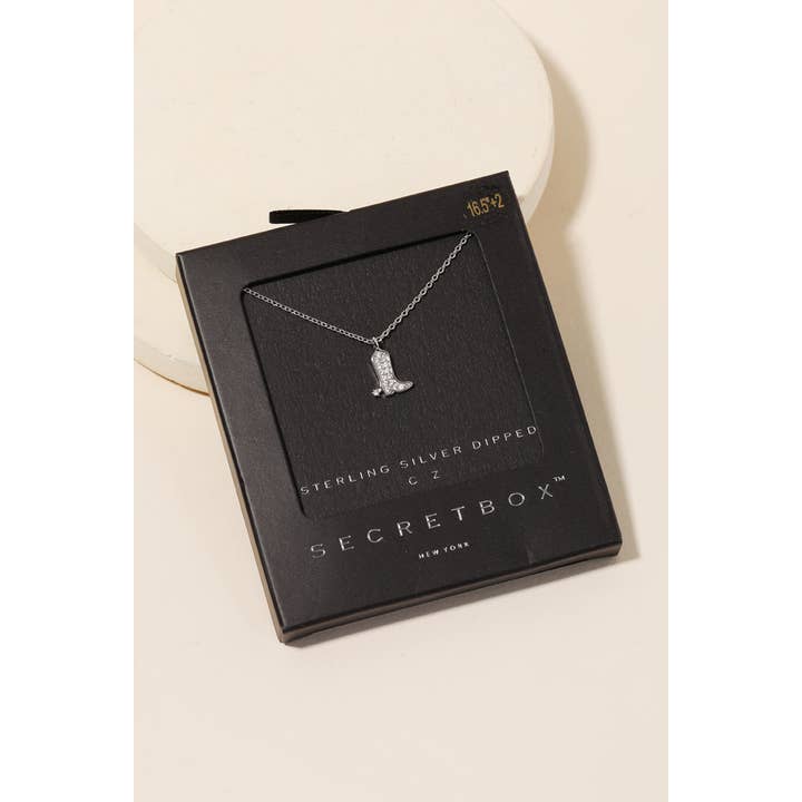 Anarchy Street - Wholesale Pendant/Charm Necklace - Secret Box Pave Western Cowboy Boot Pendant Necklace3