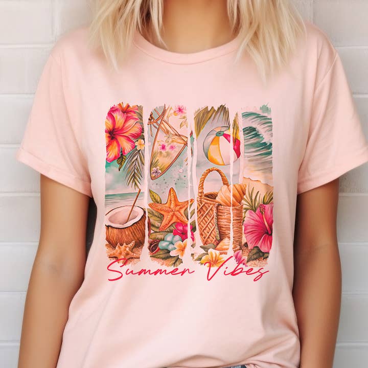 Sommerstimmung Urlaub Strandresort Küstenclub Grafik-T-Shirt für den Großhandel von Par.tees by Party On!
