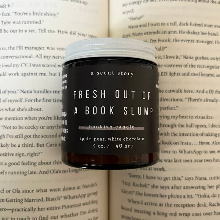 A Scent Story Candle Co - Wholesale Jar/Filled Candle - Fresh Out of A Book Slump - Bookish Candle | Book Themed
